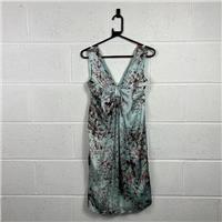 Ted Baker A-Line Floral Party Dress / Size 6 / Midi / Womens / Blue / Polyester