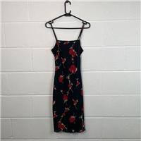 BAY Women's Floral Black Slip Dress Size 8 / Size 8 / Midi / Womens / Black...