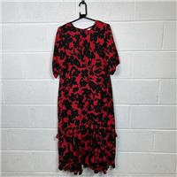 Be You Floral Maxi Dress / Size 14 / Long / Womens / Red / Polyester - 14 Regular