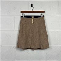 NW3 Brown A-Line Wool Skirt - Knee Length, Autumn Casual / Size 8 / Knee Le...