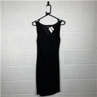 John Lewis Black Viscose Slip Dress - Party/Cocktail / Size 14 / Knee Lengt...