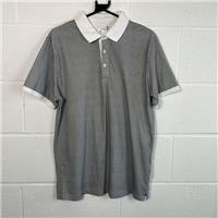 Peter Werth Men's Grey Geometric Cotton Polo Shirt - Size L / Size L / Mens...