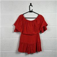 ASOS Red Off-the-Shoulder Fit & Flare Dress / Size 10 / Short / Womens / Re...