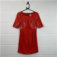 Reiss Dress / Size 10 / Knee Length / Womens / Red / Polyester - 10 Regular