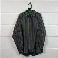 Sand Men's Casual Striped Button-Up Black Shirt / Size XL / Mens / Black / ...