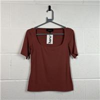 Karen Millen T-Shirt / Size 8 / Womens / Brown / Viscose