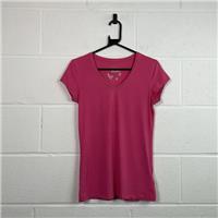 Basics Pink V-Neck Cotton T-Shirt / Size S / Mens / Pink / Cotton - S Regular