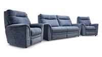 Furniture Village Parker Knoll Hudson 23 Large 2 Seater Sofa 2x Chair Set Blue