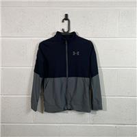 Under Armour Men's Track Jacket Black Polyester YLG / Size YLG / Mid-Length... - YLG Regular