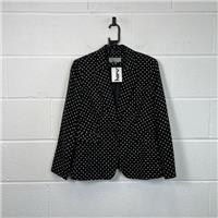 M&S Woman Black Polka Dot Polyester Blazer / Size 16 / Womens / Black / Pol...