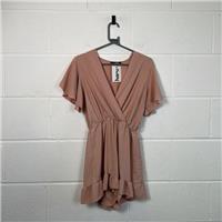 Quiz Women's Pink Wrap Dress / Size M / Short / Womens / Pink / Polyester - M Regular