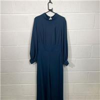 Hotsquash Blue High Neck Jumpsuit with Balloon Sleeves - Elegant Formal Wea...