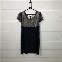 FEMME Black Floral Lace Shift Dress / Size 14 / Knee Length / Womens / Blac... - 14 Regular