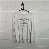 Supreme White Long Sleeve Cotton Top Size L Casual Shirt / Size L / Mens / ...