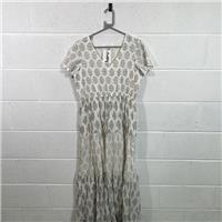 At Last Ivory Floral Maxi Dress V-Neck Casual Summer / Size 14 / Long / Wom...