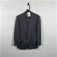 The Label Men's Grey Striped Wool Suit / Size 44 / Mens / Grey / Wool