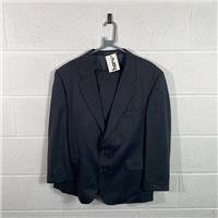 The Label' Black Striped Wool Suit / Size 46 / Mens / Black / Wool