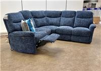 Furniture Village 'Lille' Corner Sofa Navy Large Fabric Power Recliner NEW