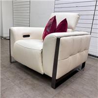 Furniture Village Gisella Armchair Power Recliner Headrest Cotton Leather NEW