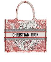 Christian Dior D'amour Medium Book Tote Handheld Canvas Red White