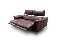 Furniture Village Jude 3 Seater Sofa Power Recliner Headrest Ruby Leather NEW