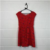 Honey Red Floral A-Line Dress / Size XL / Knee Length / Womens / Red - XL Regular