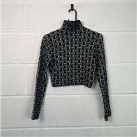 Zara Cropped Jumper / Size M / Womens / Black / Viscose - M Regular