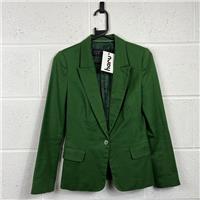 Zara Basic Blazer / Size XS / Short / Womens / Green / Cotton - XS Regular
