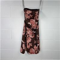 Coast A-Line Floral Party Dress Brown Size 12 / Size 12 / Knee Length / Wom...