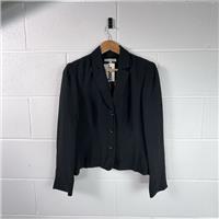 Laura Ashley Women's Black Wool Blend Basic Jacket Size 12 / Size 12 / Mid-... - 12 Regular