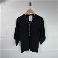 Marble Black Full Zip Jumper / Size S / Womens / Black / Viscose