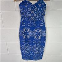 Lipsy London Blue Bodycon Dress Size 10 Party Cocktail / Size 10 / Knee Len... - 10 Regular