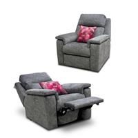 Furniture Village G Plan 'Thornbury' Chair Grey Power Recliner Headrest Lumbar