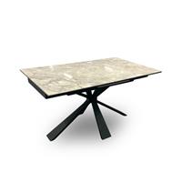 Furniture Village Crete' White Ceramic High-Gloss Large Extending Dining Table