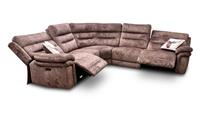 Furniture Village 'Berlin' Corner Sofa Power Recliner Brown Velvet Fabric NEW