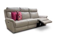 Furniture Village 'Orlando' 3 Seater Sofa Leather Power Recliner Headrest Lumbar
