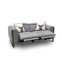 Furniture Village Gisella 2 Seater Sofa Power Recliner Light Grey Woven Fabric