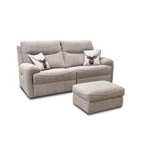 Furniture Village G Plan 'Amesbury' 3 Seater Recliner Sofa + Footstool Beige NEW