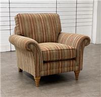 Furniture Village Parker Knoll Burghley Armchair Baslow Stripe Gold Fabric NEW