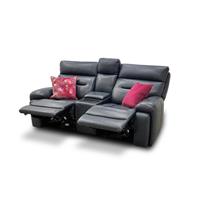 Furniture Village 'Cinemax' 2 Seater Sofa Power Recliner Navy Leather Media NEW