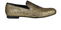 Jimmy Choo Sloane Flats Black Gold Velvet Mens 8