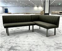 Furniture Village Grigio Grey Faux Leather Right-Hand Facing Dining Bench