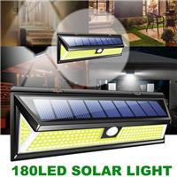 Upgraded Lamp 180 LED Solar Powered PIR Motion Sensor Lamp Garden Wall Lights