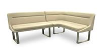 Furniture Village 'Avorio' Chaise Dining Bench Neutral Faux Leather Right Hand