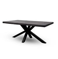 Furniture Village Bodahl Njord 02 Smoked Raw Edge Dining Table Metal Star NEW