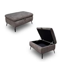 Furniture Village Jude Storage Footstool Mocha Dexter 04 43504 Fabric RRP £500