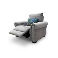 Furniture Village Nixon Chair Fab-Mil-R451 Pewter Fabric Power Recliner NEW