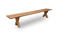 Furniture Village Bodahl 'Loki' 01 Oiled Solid Oak Dining Bench Wooden X-Leg NEW