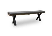 Furniture Village 'Saturn' Solid Oak 180cm Dining Bench + Grey Bench Pad NEW