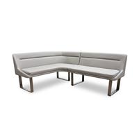 Furniture Village 'Avorio' Corner Dining Bench Neutral Faux Leather Left Facing